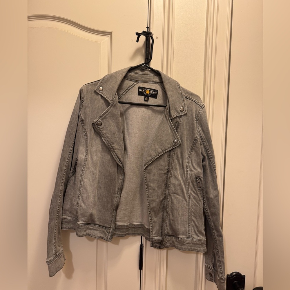 Lucky Brand Women's Light Gray Jean Jacket